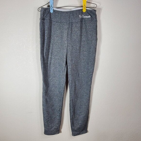 Softclouds Womens XL Leggings Heather Gray Fleece-Lined Leggings - Picture 1 of 6